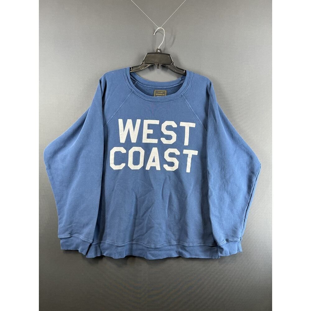 Free People Retrobrand Classic Crew West Coast Sweatshirt Size Large Blue